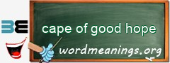 WordMeaning blackboard for cape of good hope